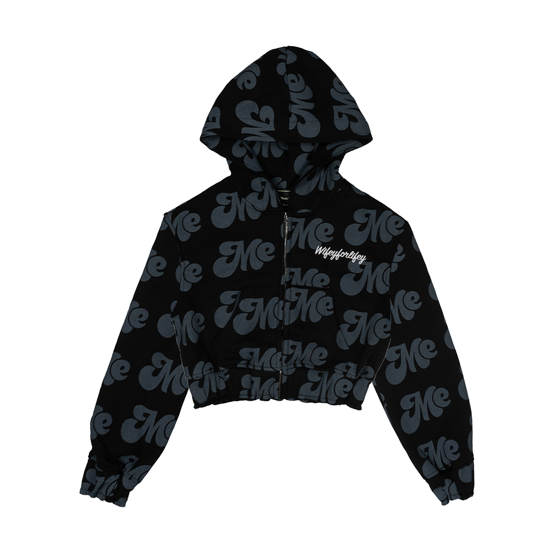 Cropped Hoodie Wifey - Midnight Black