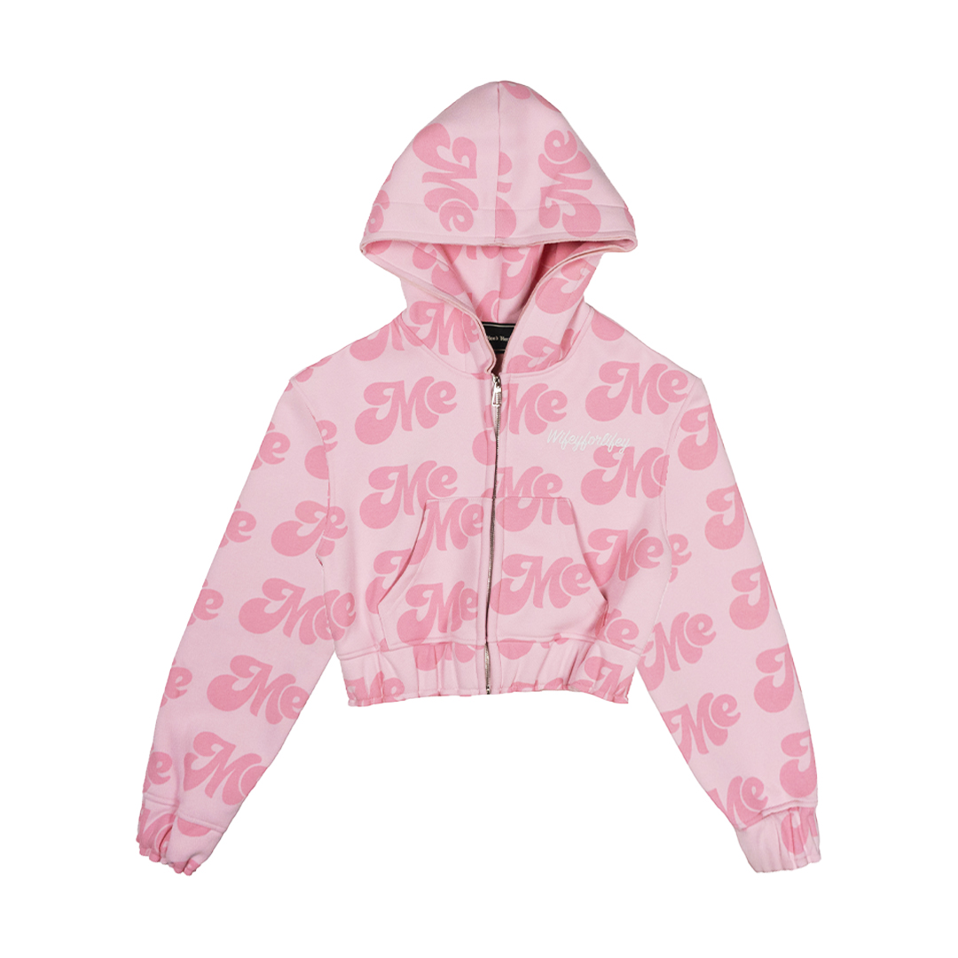 Cropped Hoodie Wifey - Bubblegum Pink