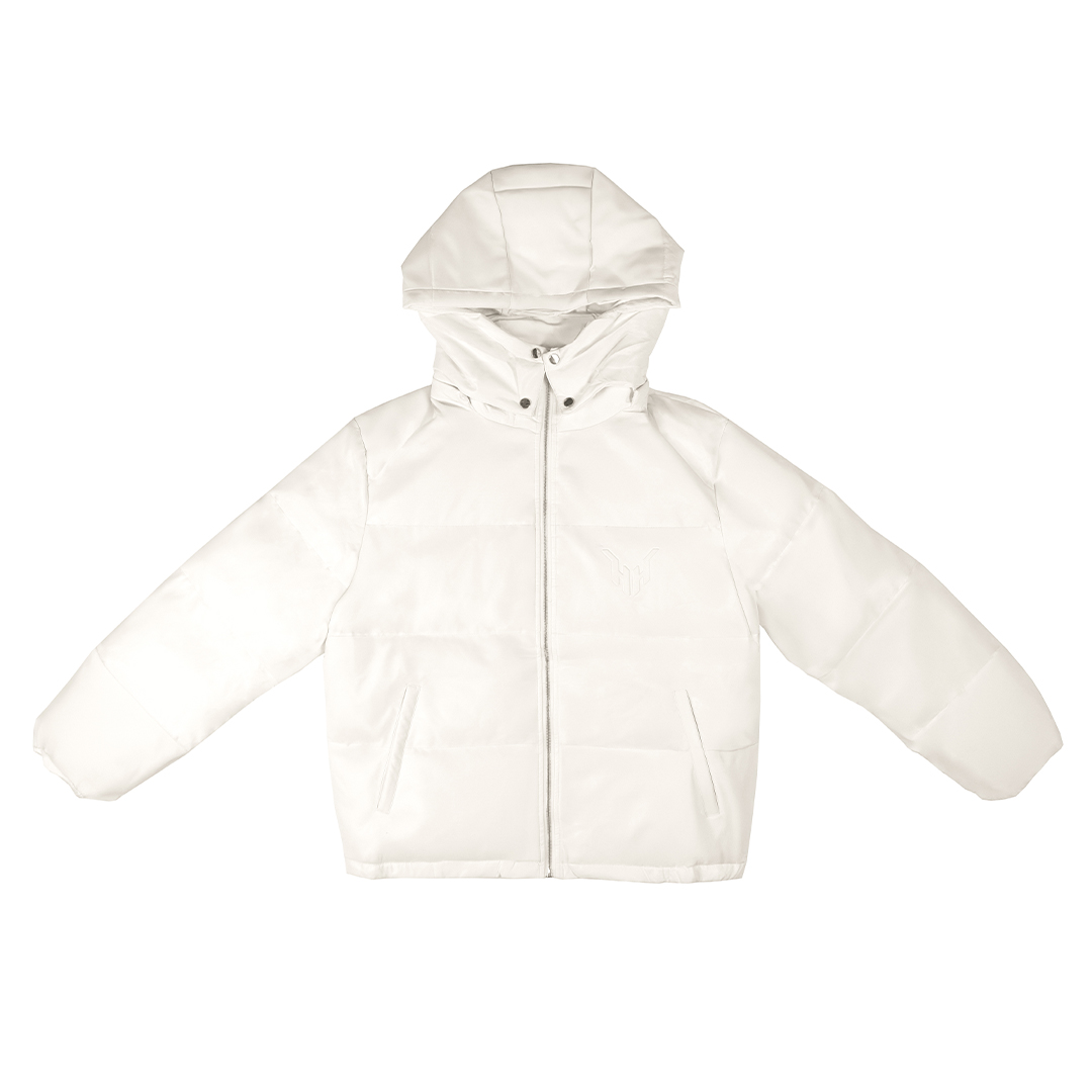 Winter Leather Jacket Fly - Cream White
