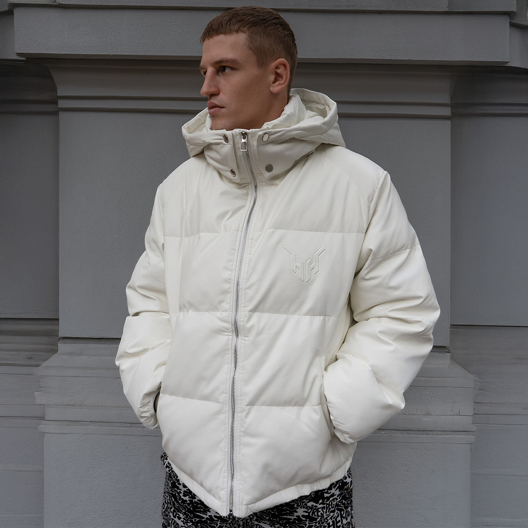 Winter Leather Jacket Fly - Cream White