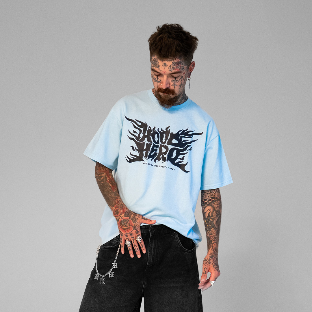T-shirt Flames - Blue