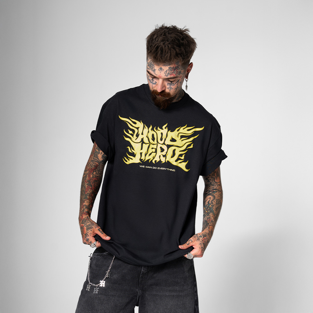 T-shirt Flames - Black
