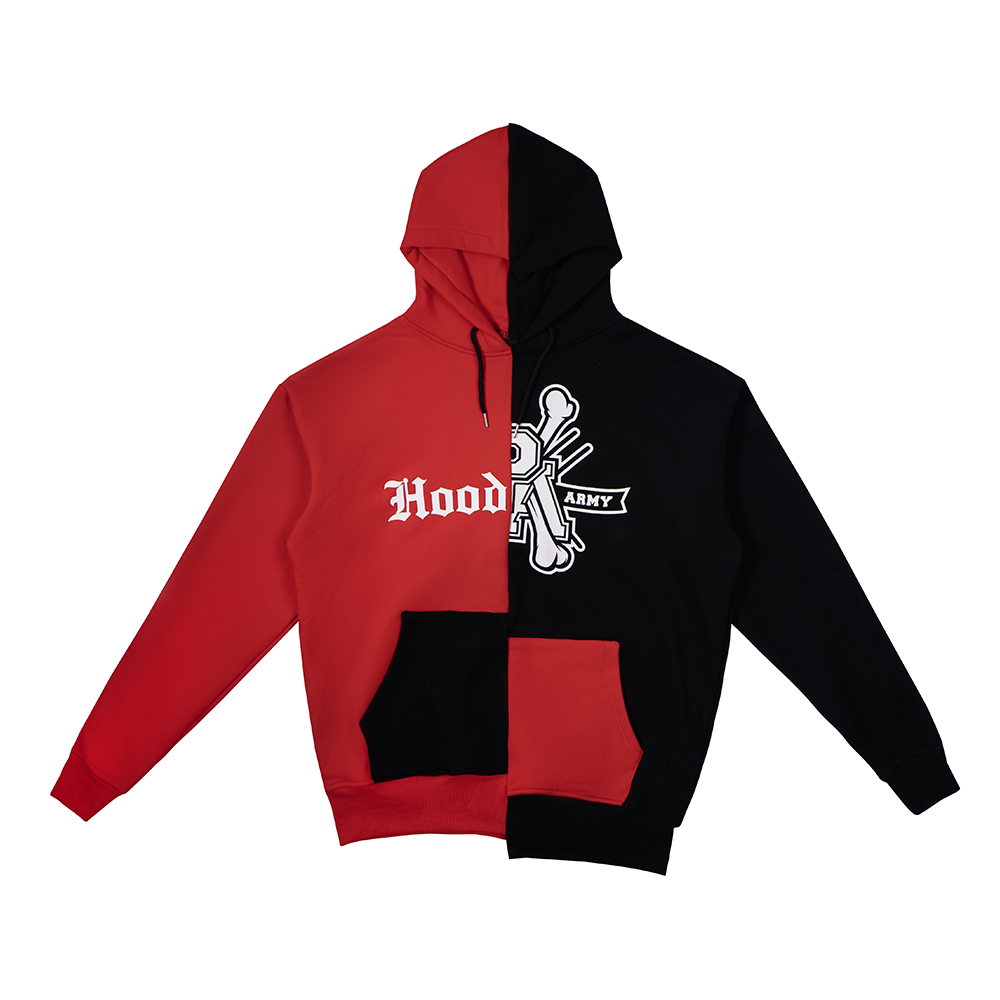 Mikina Hood Army - Red / Black