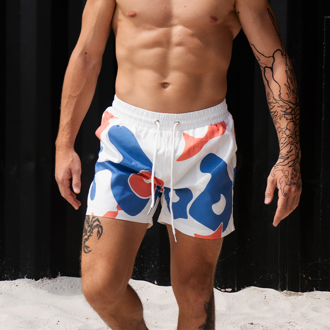 S - Men Swimwear Abstract - Color