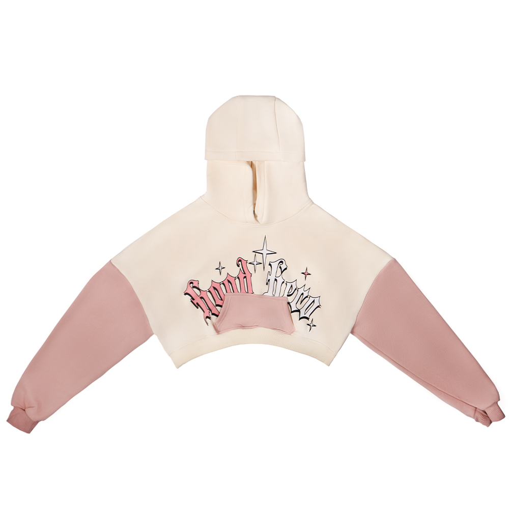 Women's Hoodie Kick Off - Cream / Pink