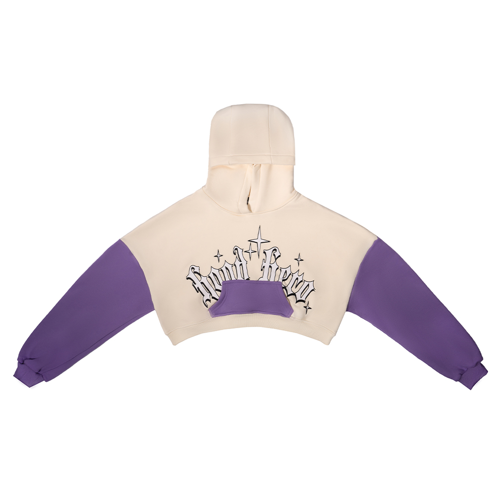 Women's Hoodie Kick Off - Cream / Purple