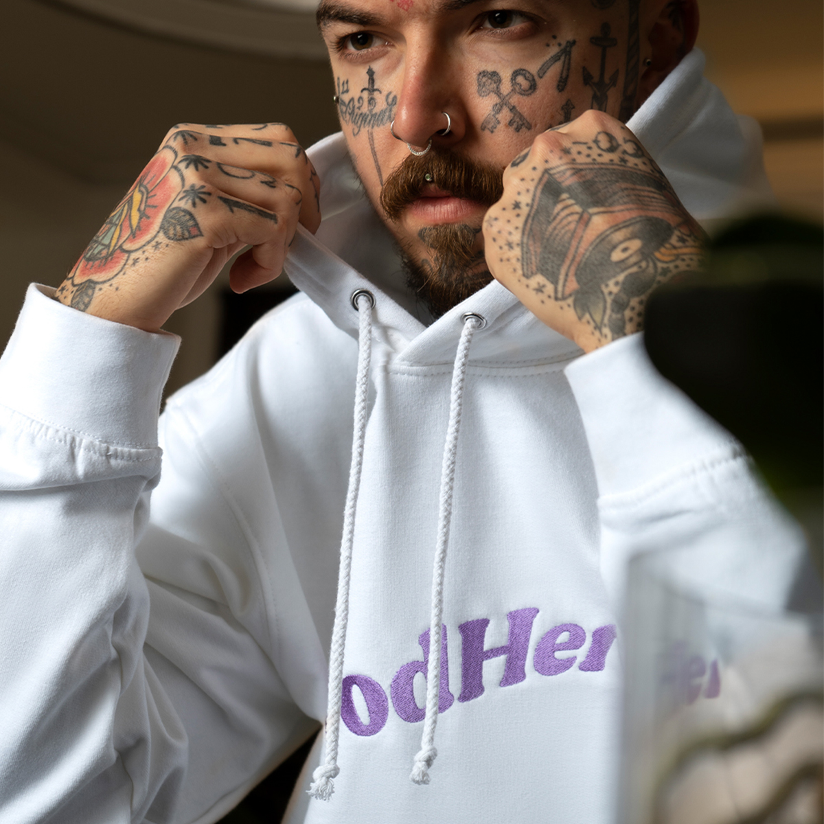 Hoodie Retro – White