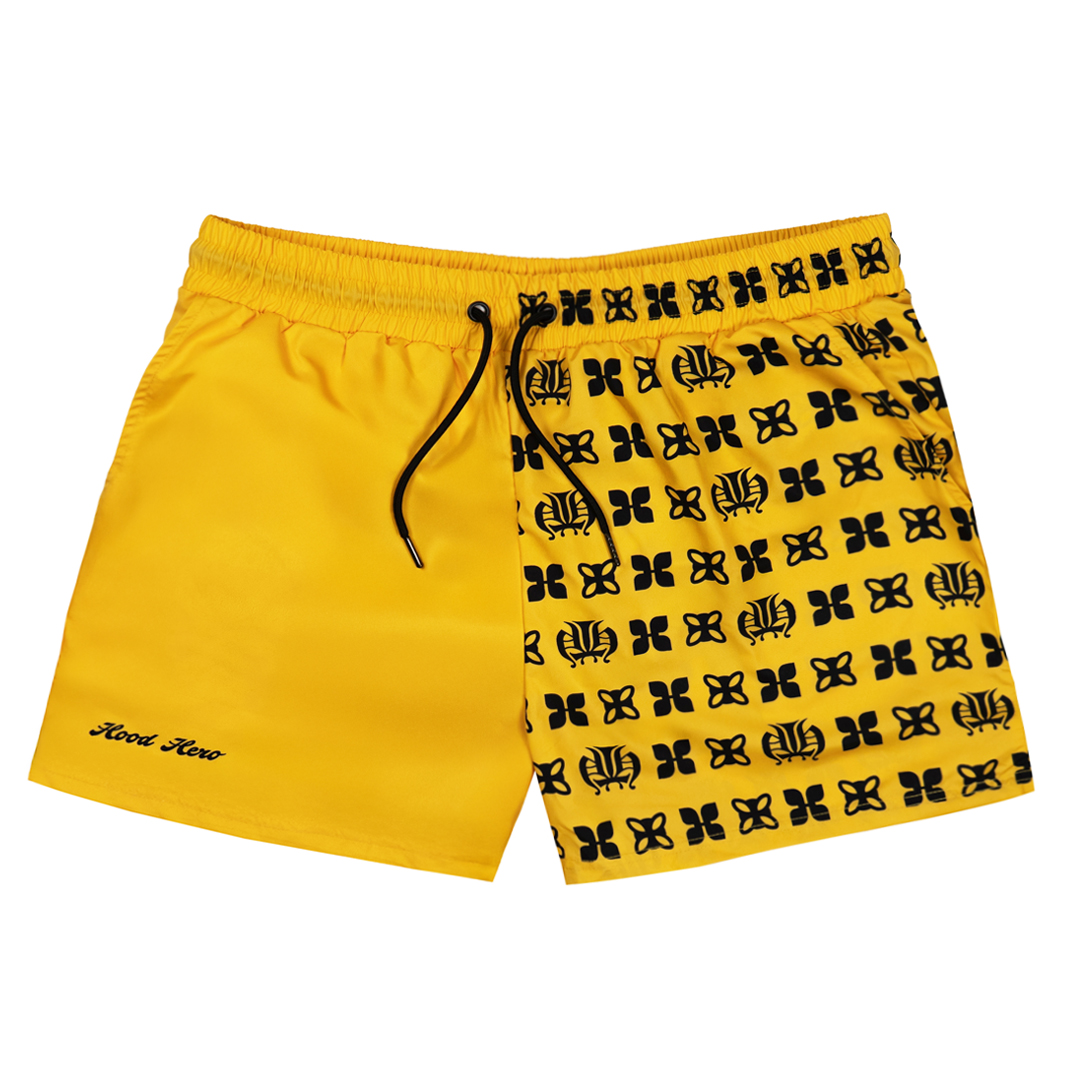 Men’s Swim Shorts - Yellow Black