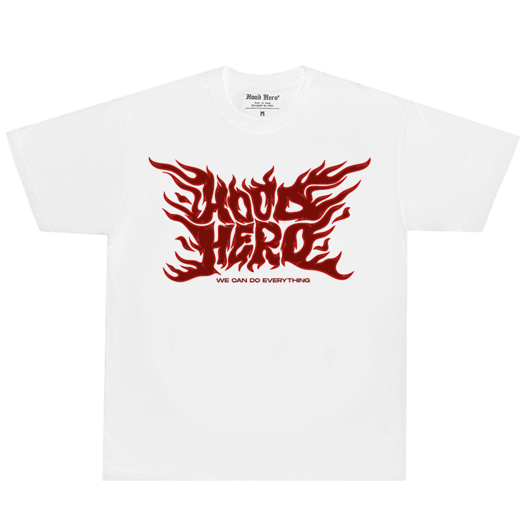 T-shirt Flames - White